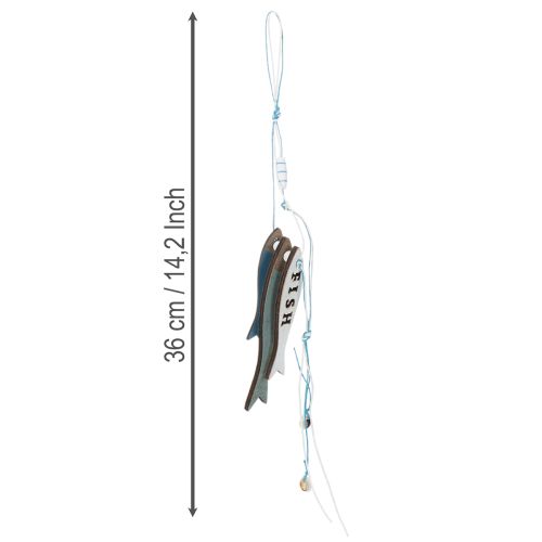 Träfiskhängare, blå, 36 cm, 4 stycken | Floristik24.se