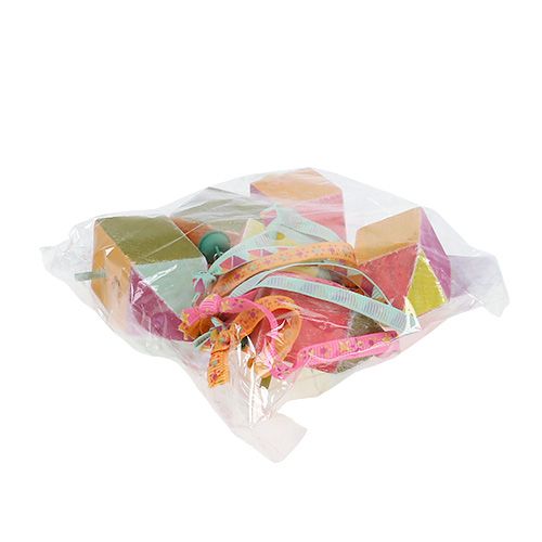 Trähängare fågelhus 7x3x3cm färgad 6st | Floristik24.se