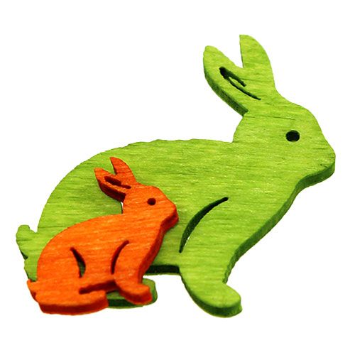 Floristik24 Träkanin 2cm - 4cm färgglad assorterad 96 stycken