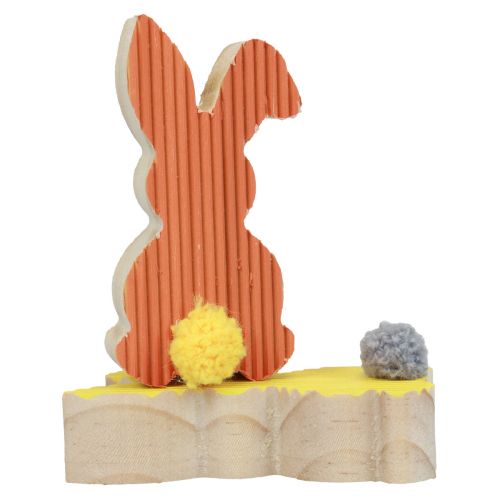 Artikel Träkaniner dekorativa kaniner Påskdekoration gul orange 4×8cm 6st
