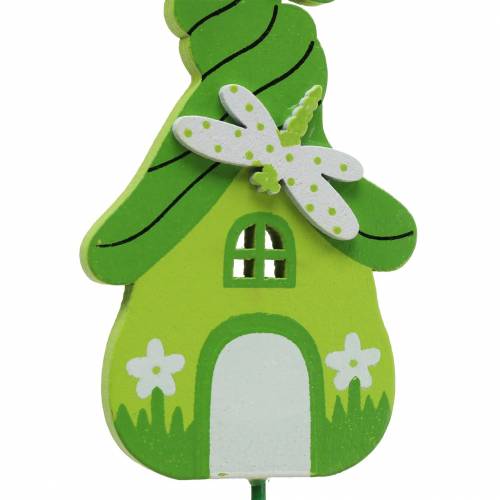 Floristik24 Blompluggar tomtehus med pinne assorterade färger 5×9cm 16 st