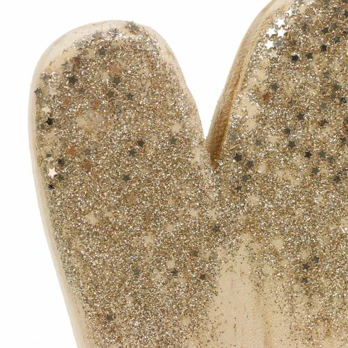 Floristik24 Dekorativt hjärta på stativträ med glitter H27cm
