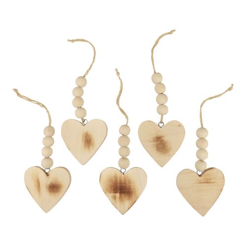 Artikel Trähjärtan dekorativ hängare trä dekorativa hjärtan brända 8cm 6st