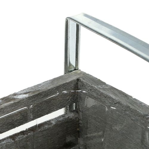 Floristik24 Trälåda grå 20cm x 9cm H6cm med handtag