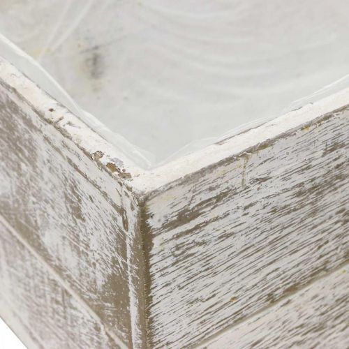 Floristik24 Planteringslåda trä vintage kräm, brun 32×16/28×13cm set om 2