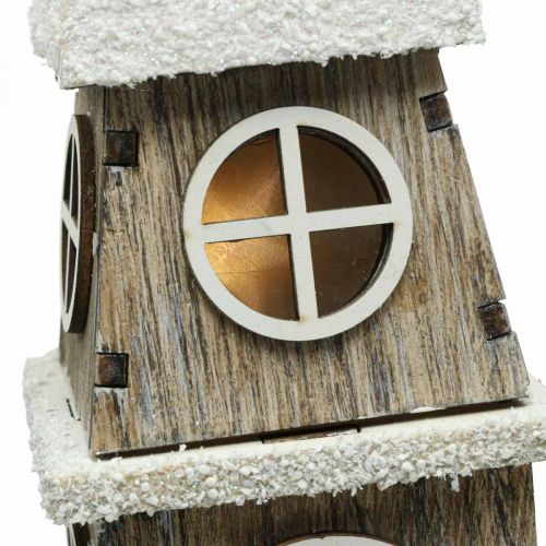 Artikel Ljustorn av trä Steeple Christmas Church H45cm
