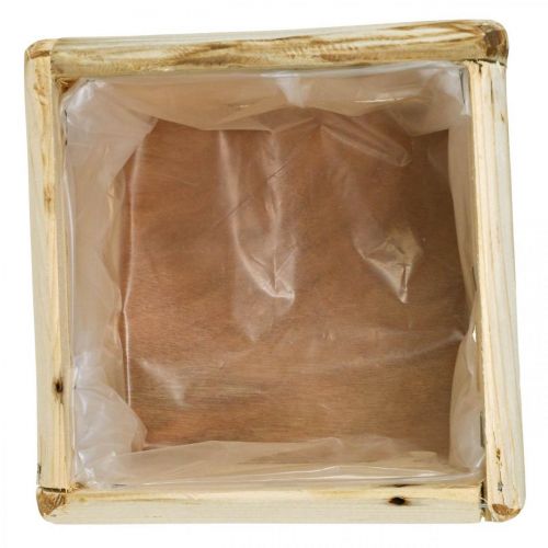 Artikel Växtkruka växtlåda träblomkruka naturell 15,5×15,5cm