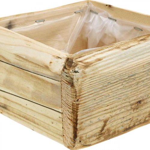 Artikel Växtkruka växtlåda träblomkruka naturell 15,5×15,5cm