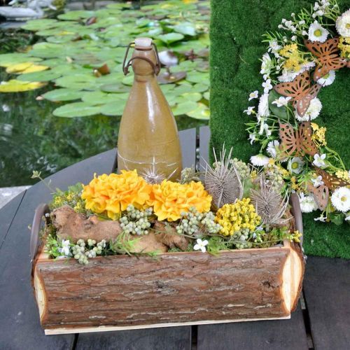 Floristik24 Trälåda för plantering, växtkruka med handtag, blomlåda med bark 45,5 cm