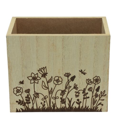 Floristik24 Träask pennhållare skrivbordsarrangör natur 14×8×12cm