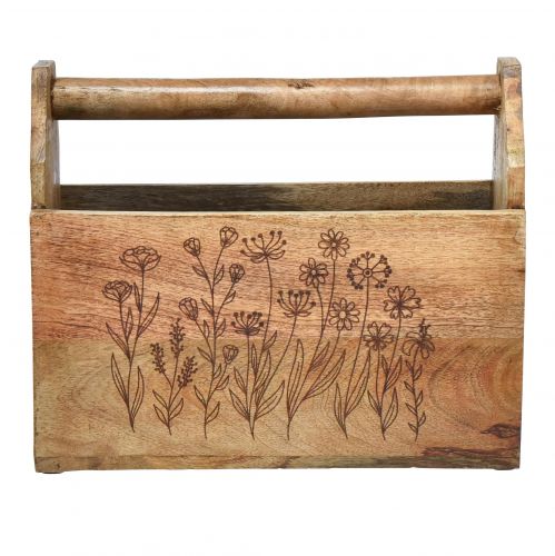 Floristik24 Trälåda med handtag verktygslåda trä 30x15x24cm