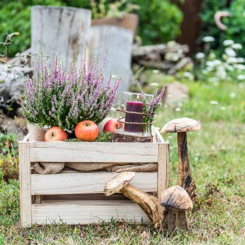 Floristik24 Trälåda naturbrun 43,5 cm / 37,7 cm / 31,8 cm uppsättning av 3