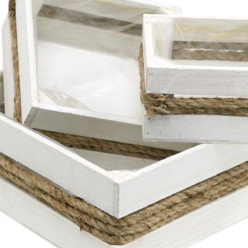 Artikel Plantlåda trä vit med replåda för plantering 15/20/30cm set om 3