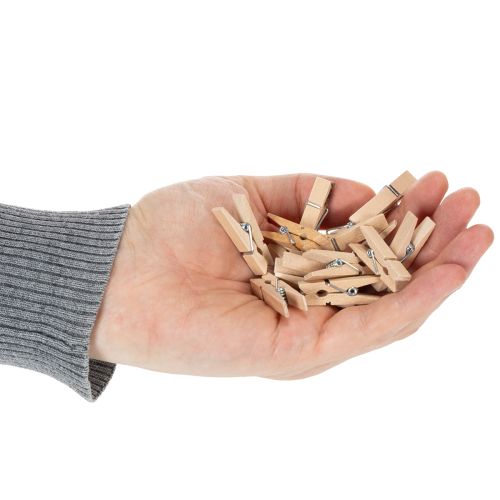 Artikel Träklämma mini klädnypa dekorativa klämmor 3,5 cm 50 st