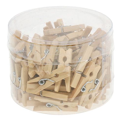 Floristik24 Träklämmor natur 2,5cm 72 st