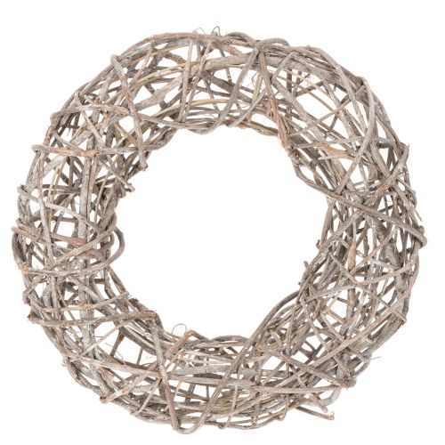 Träkrans, dekorativ krans, naturvit, Ø30cm, H9,5cm köpa | Floristik24.se