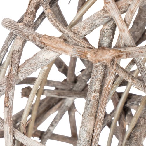 Träkrans, dekorativ krans, naturvit, Ø30cm, H9,5cm | Floristik24.se
