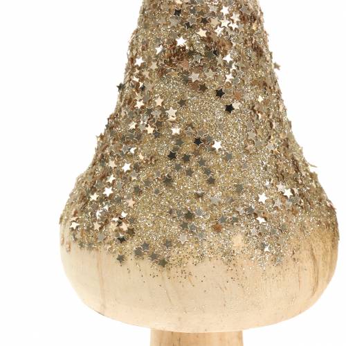 Floristik24 Träsvamp med glitter H17cm 2st
