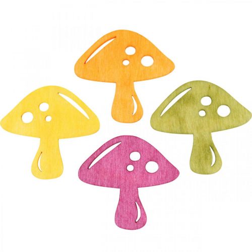 Artikel Spridda dekorationssvampar, höstdekoration, tursvampar för att dekorera orange, gul, grön, rosa H3,5/4cm B4/3cm 72 st.