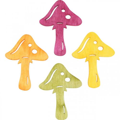 Artikel Spridda svampar, höstdekorationer, lyckliga svampar att dekorera apelsin, gul, grön, rosa H3.5 / 4cm B4 / 3cm 72st