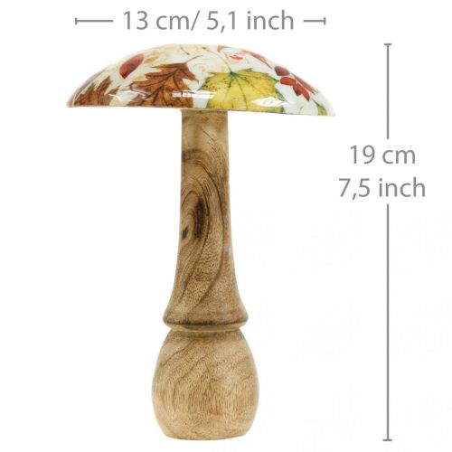 Träsvamp deco höstlöv vita, färgglad höstdekoration Ø13cm H19cm | Floristik24.se