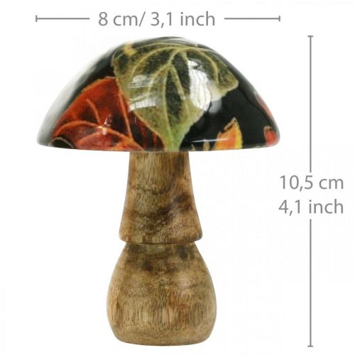 Floristik24 Träsvamplöv höstdekoration svamp mangoträ svart, färgglad Ø8cm H10,5cm