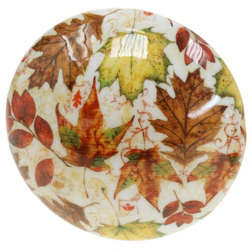 Floristik24 Träsvamp deco höstlöv vita, färgglad höstdekoration Ø13cm H19cm
