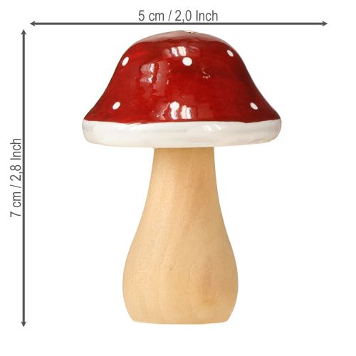 Floristik24 Träsvampar, paddesvampar, dekoration, trä, FSC, rödbrun, H6,5/7 cm, 4 stycken