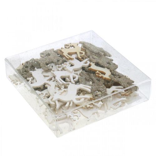 Floristik24 Strödekoration Julhjort trädekoration 4cm 72 st