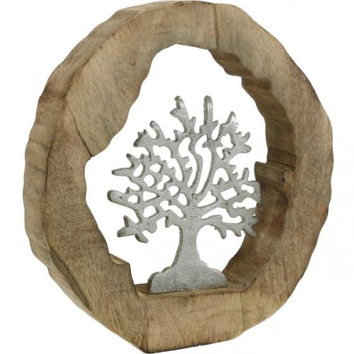 Artikel Deco skulptur träd i en träring bordsdekoration att placera 22×21×4cm