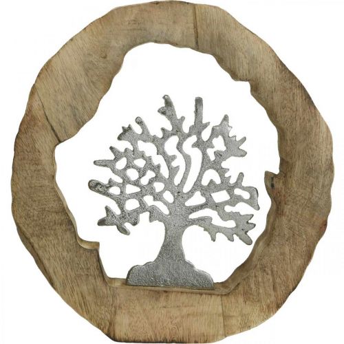 Artikel Deco skulptur träd i en träring bordsdekoration att placera 22×21×4cm