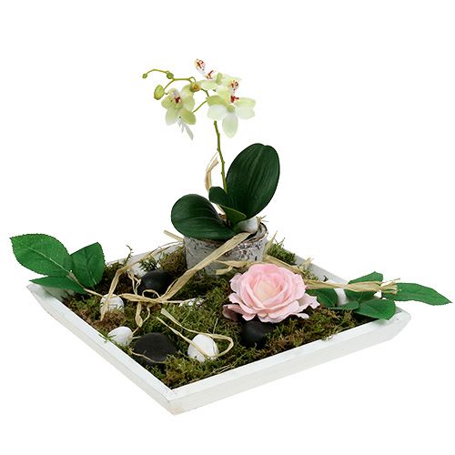 Floristik24 Träskål 25 cm x 25 cm i vitt