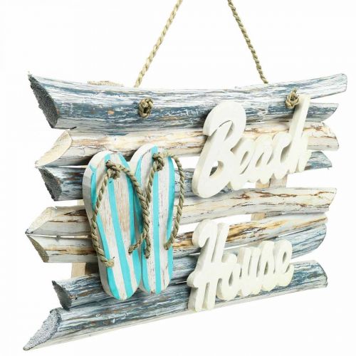 Floristik24 Träskylt &quot;Beach House&quot; maritim hängdekor 46×5×27cm