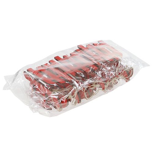 Floristik24 Träsläde för att hänga rött 15cm 6st