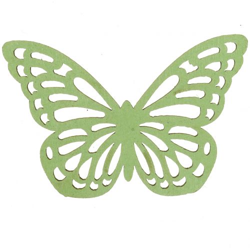 Artikel Träfjäril grön / vit 5cm 36st