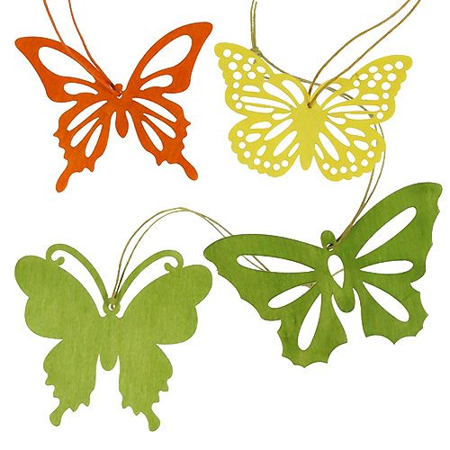 Artikel Träfjärilar för att hänga 8 cm - 10 cm 24 st
