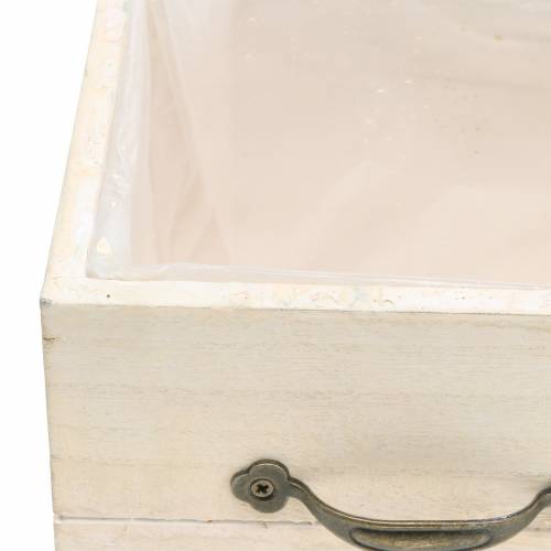 Floristik24 Planteringslåda trälådkräm 15×15cm/12×12cm set om 2