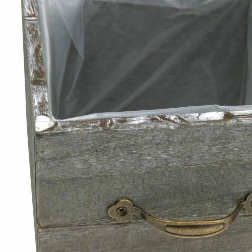 Artikel Planteringslåda trälåda tvättad grå 15×15cm/12×12cm set om 2