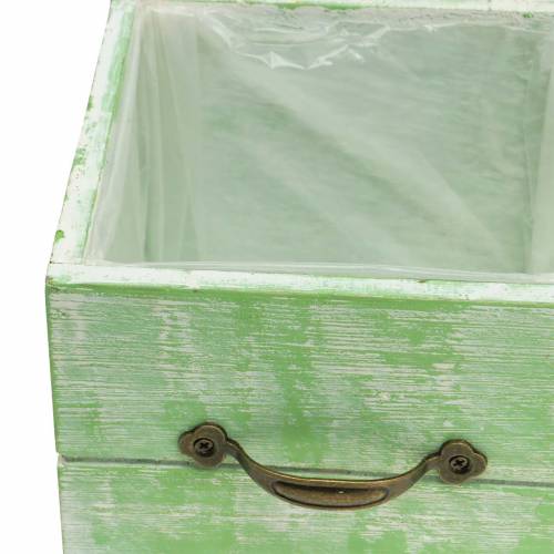Artikel Planteringslåda trälåda ljusgrön 15x15/12x12cm set om 2