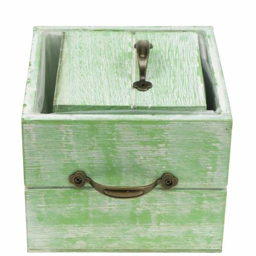 Artikel Planteringslåda trälåda ljusgrön 15x15/12x12cm set om 2