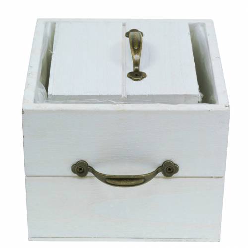 Artikel Planteringslåda trälåda vit 15x15/12x12cm set om 2