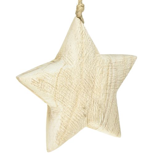 Trästjärna naturlig juldekoration trä Ø13,5 cm