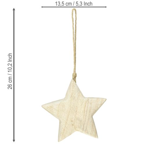 Artikel Trästjärna naturlig juldekoration trä Ø13,5 cm