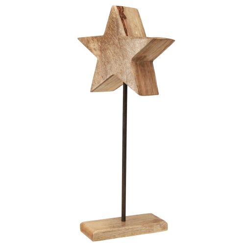 Artikel Trästjärna natur med stångbas stjärndekoration 20x9,5x50cm
