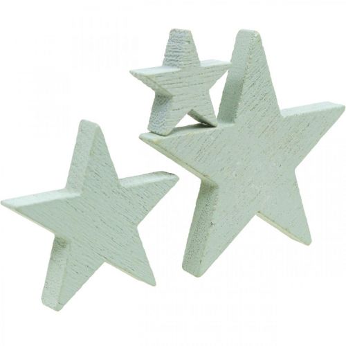 Artikel Trästjärnor deco strössel Christmas Mint 3/5/7cm 29p