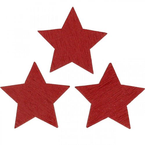 Trästjärnor röda strössel Julstjärnor 3cm 72st