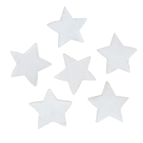 Floristik24 Trästjärnor 5cm vit 16 st