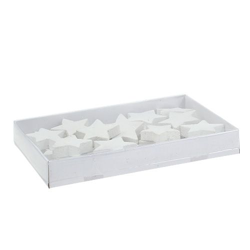 Floristik24 Trästjärnor 5cm vit 16 st