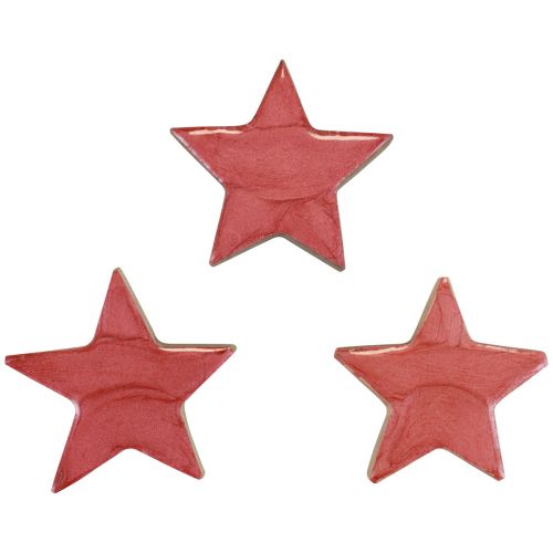 Artikel Trästjärndekoration Juldekoration stjärnor rosa glans Ø5cm 8 st