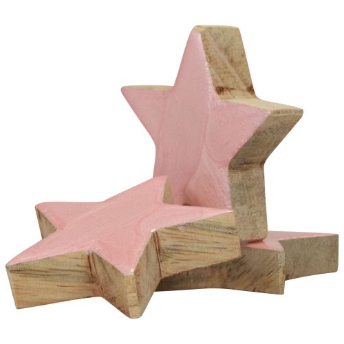 Artikel Trästjärnor dekorationsstjärnor Juldekoration rosa glans Ø5cm 8 st